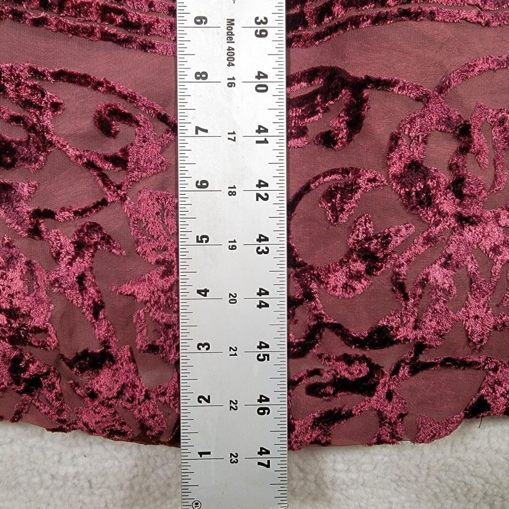 Vintage 90s Y2K Scott McClintock Burgundy Floral Burnout Evening Maxi Sheath - Picture 5 of 12